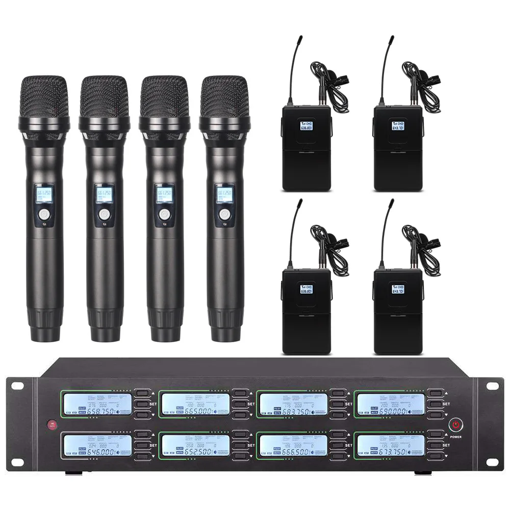 구매 전문 UHF 무선 마이크 시스템 금속 핸드 헬드 마이크 학교 야외 교회 무대 마이크에 사용, 마이크로폰 무선