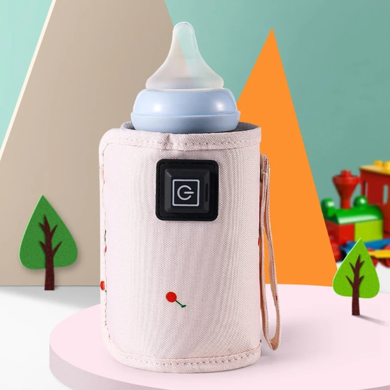 Portable USB Baby Bottle Warmer Bag Travel Milk Warmer Infant Feeding Bottle Thermostat Food Warm Cover D0AF