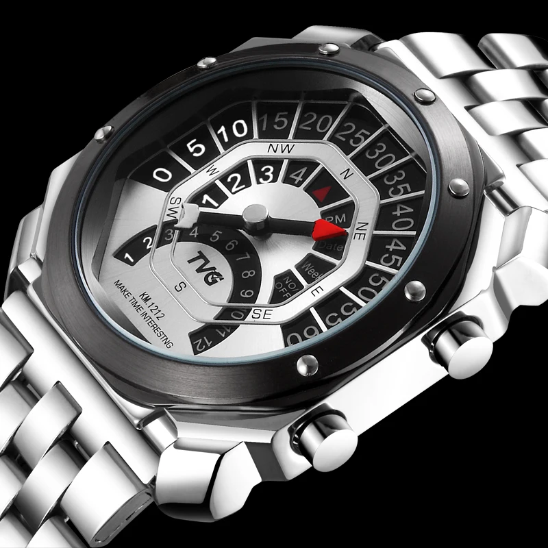 

Часы мужские, спортивные, с квадратным циферблатом, с компасом, водонепроницаемые из стали