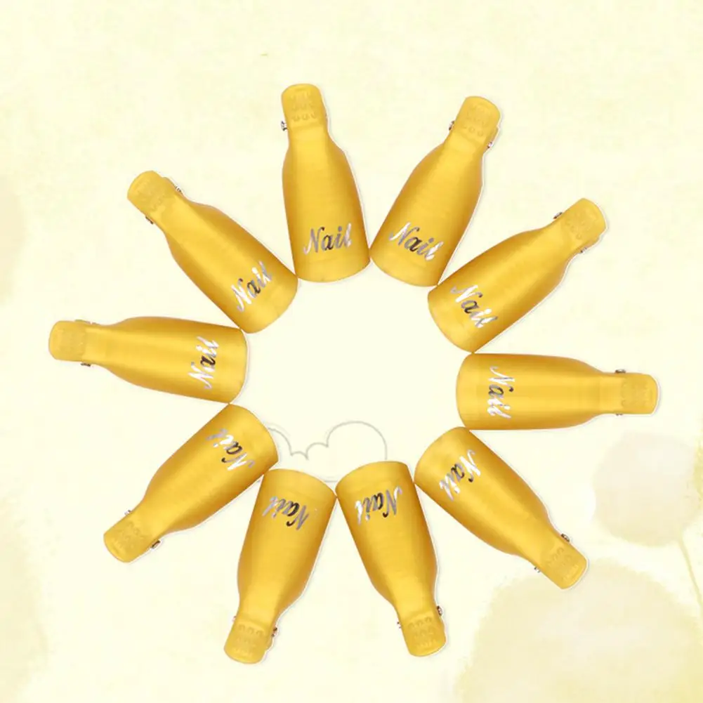 10 шт. Пластик лак искусство впитывающийся для Кепки зажим средство снятия УФ