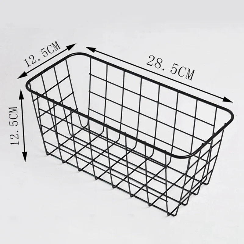 

Storage Basket Box Wall Hanging Racks Organization Decorative Rectangular Metal Bathroom Kitchen Accessories