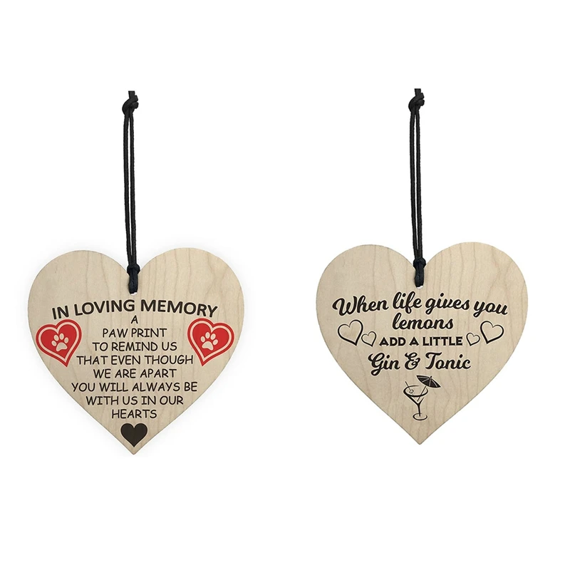 Топ 2 шт. новинка деревянный подвесной Мемориальный знак в форме сердца &quotв