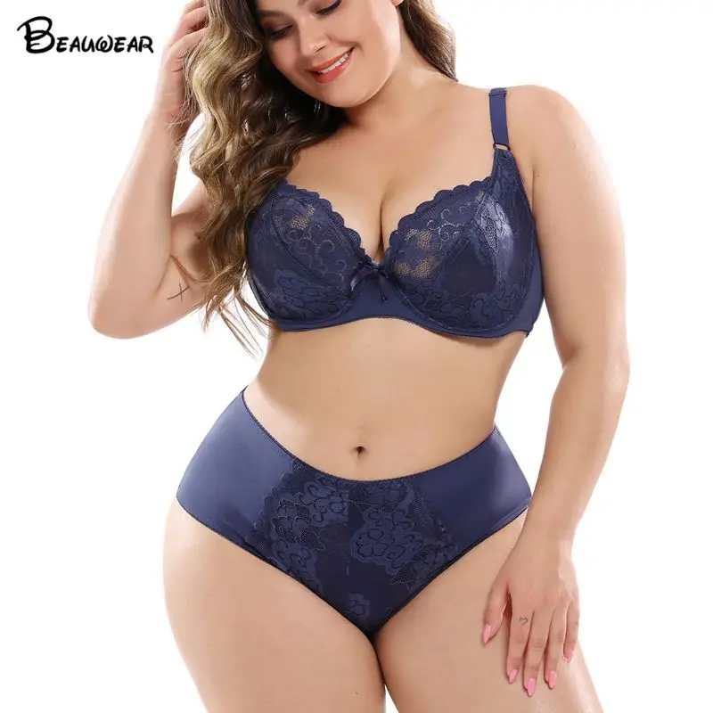Комплект женского нижнего белья Beauwear кружевной бюстгальтер пуш-ап ультратонкая