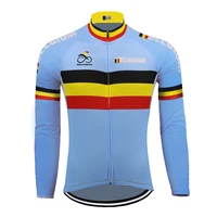 belgium long sleeves cycling jersey bike tops bule cycling clothing no wool thermal winter wool windproof bicycle jersey