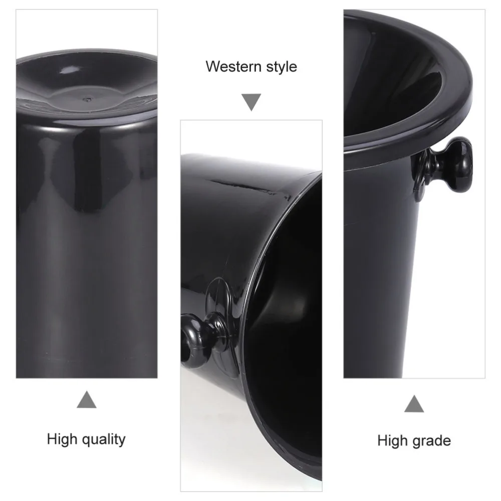 

4Pcs Dual Ears Round Spitting Barrels Ice Buckets for Tasting Party (Black)