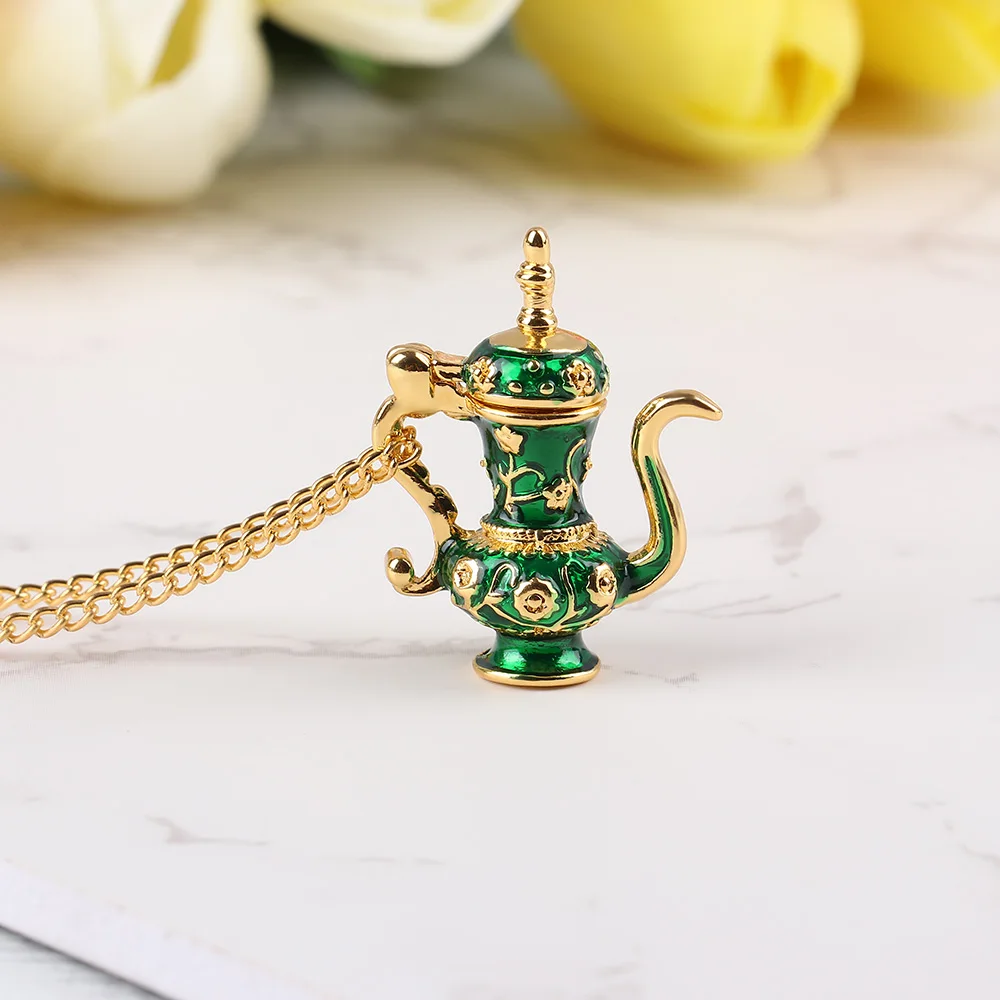 

Elegant Long Sweater Chain Teacup Necklace Enamel Teacup Women Girls Fashion Alloy Pendant Attractive Jewelry Gifts