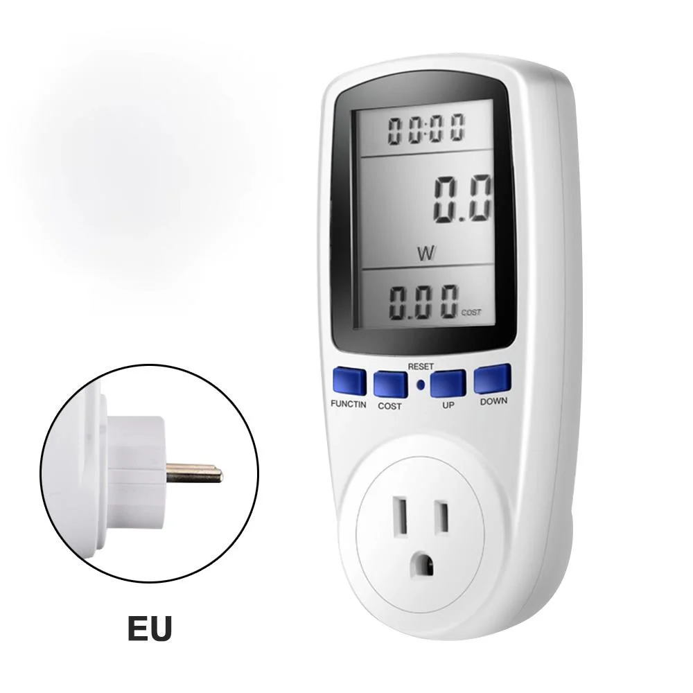 220V AC EU цифровой ЖК-дисплей Мощность ваттметр Гнездо энергии измеритель мощности