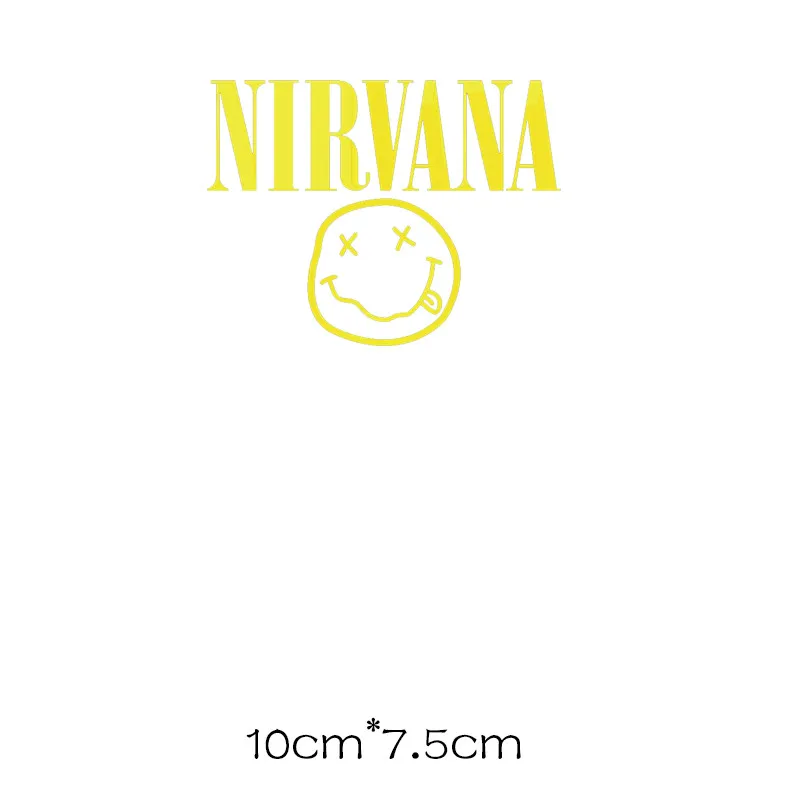 Полоски на одежде Nirvana наклейки гладить на патчи термочувствительный патч применение одного глажки печать для одежды Топы
