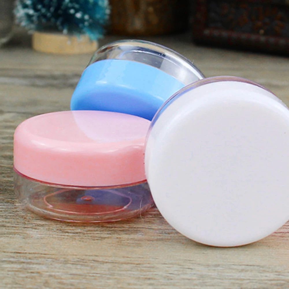 

50Pcs Cosmetic Plastic Empty Sample Makeup Jars Small Round Lid Face Cream Container Sample Make Up Storage Box