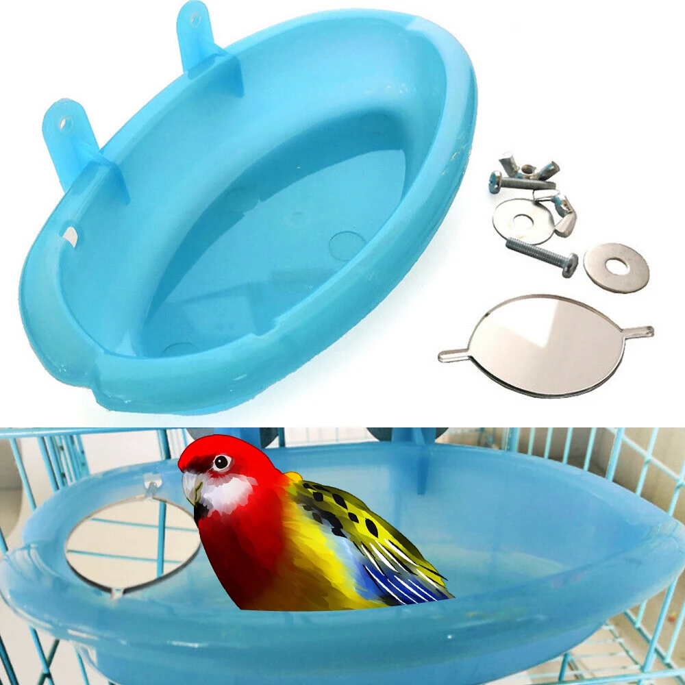 Синий Маленький попугай ванна для птицы Клетка домашних животных аксессуары