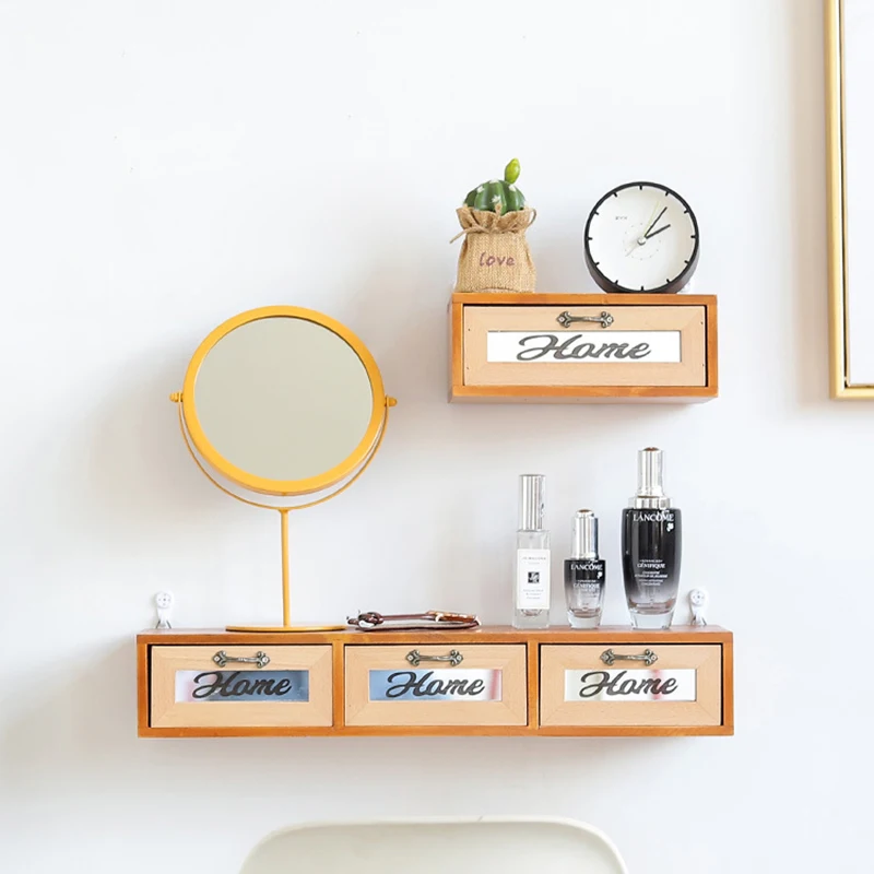Ретро деревянный ящик для хранения прикроватный настенный макияж Ювелирные