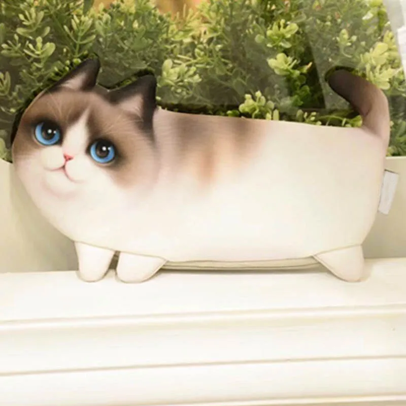 Новинка 1 шт. чехол Забавный карандаш с котом Полиэстеровые Пеналы вместительные