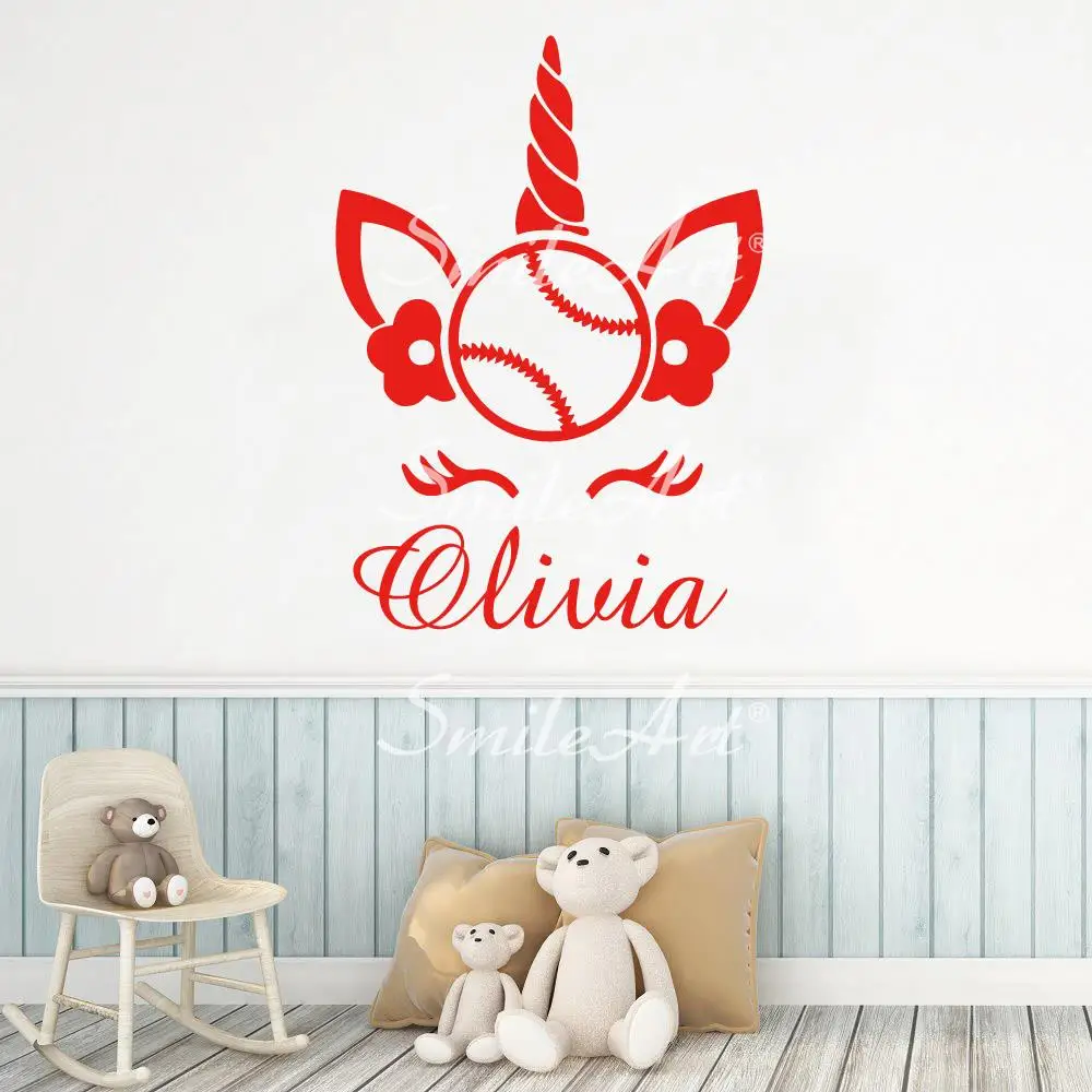 

Funny Unicorn Wall Stickers Personalized Decals For Kids Room Nature Decor Vinyl Wallpaper Bedroom Decals Mural
