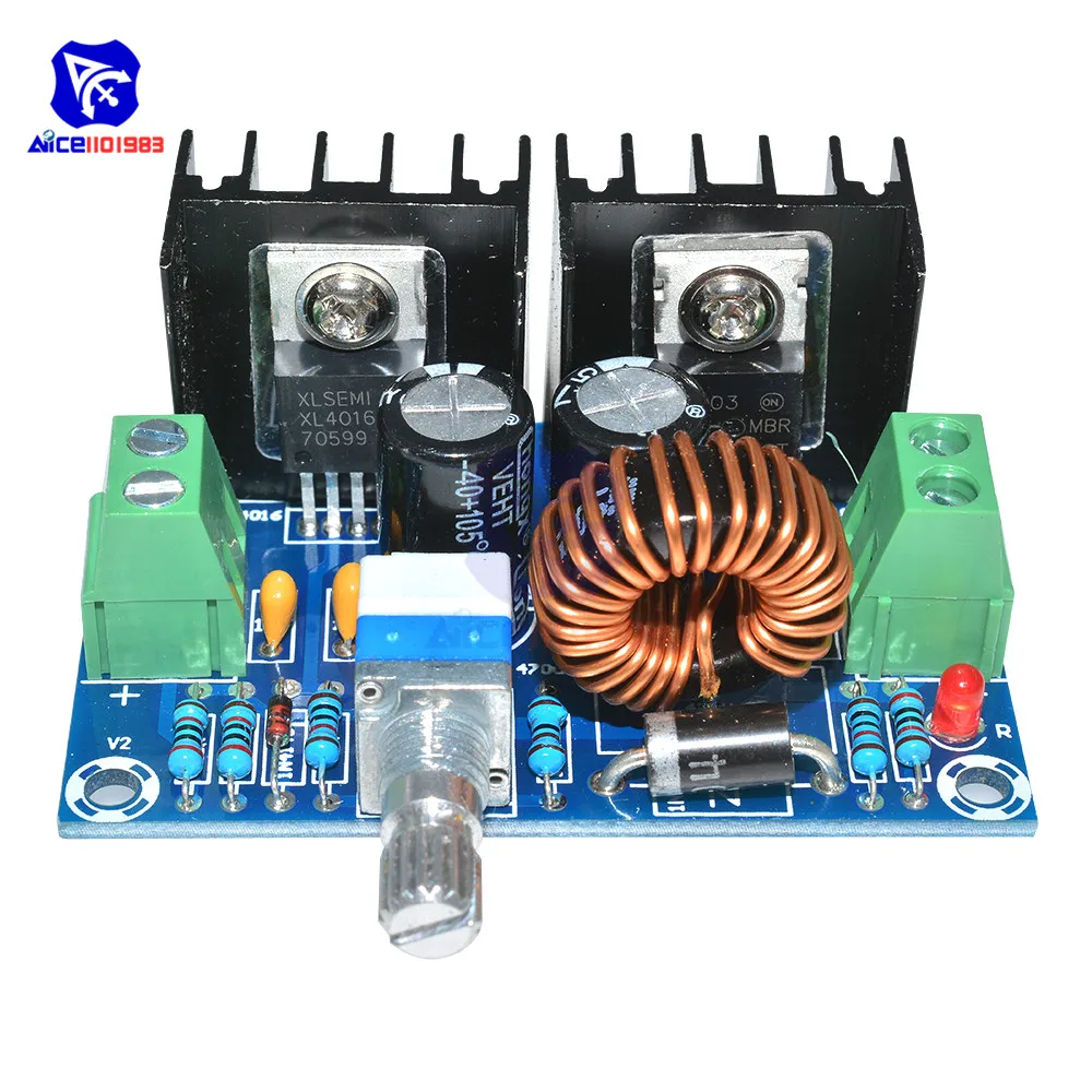 Diymore XL4016 PWM Регулируемый DC 4 40V до 1 25 36V 8A 200 Вт модуль ldo понижающего преобразователя