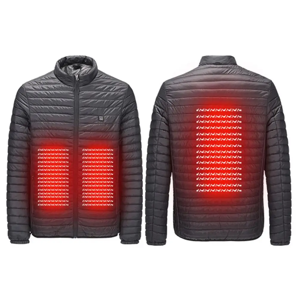 

USB Infrared Heating Jacket Vest Coat Winter Outdoor Sports Hiking Jackets Men Ski ElectricThermal Clothing Fleece Heated Jeaket