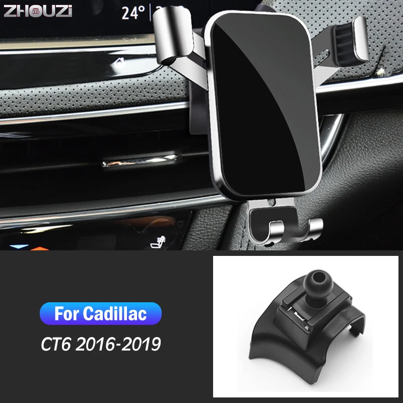 

Car Mobile Phone Holder For Cadillac CT6 2016 2017 2018 2019 Air Outlet Mounts GPS Stand Gravity Navigation Bracket Accessories