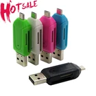 Кардридер OTG 2 в 1, универсальный кардридер Micro USB OTG TFSD, удлинитель для телефона, переходник Micro USB OTG, Прямая поставка