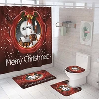 3d bathroom merry christmas waterproof fabric bathroom shower curtain christmas party festival decoration shower curtain