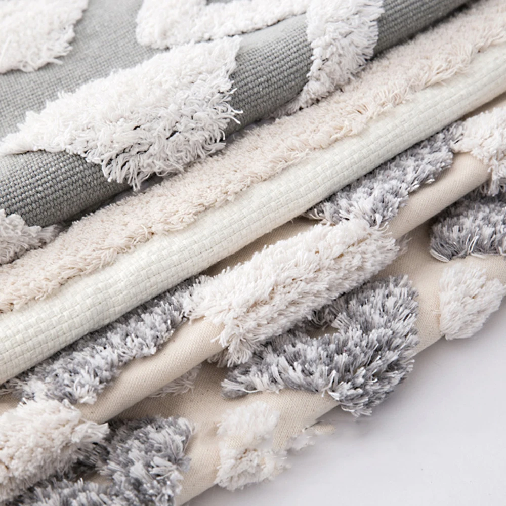 

ADOREHOUSE Tufted Pillowcase with Tassels Soft Square Pillowcase Cushion Cover for Sofa Couch Fluffy Living Room Decoration