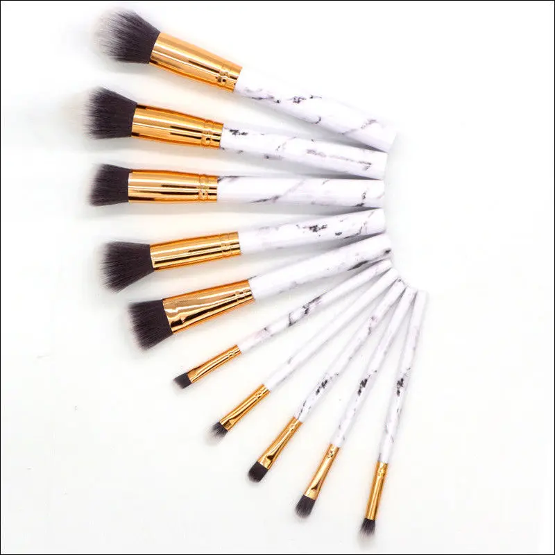 10 шт. мармер Паттен сделать Борстель voor Cosmetische Poeder тональный крем Oogschaduw губ Make up набор kwasten ТАС