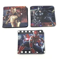 disneys new avengers iron man short folding wallet bat captain america pocket money leather wallet gift for boys
