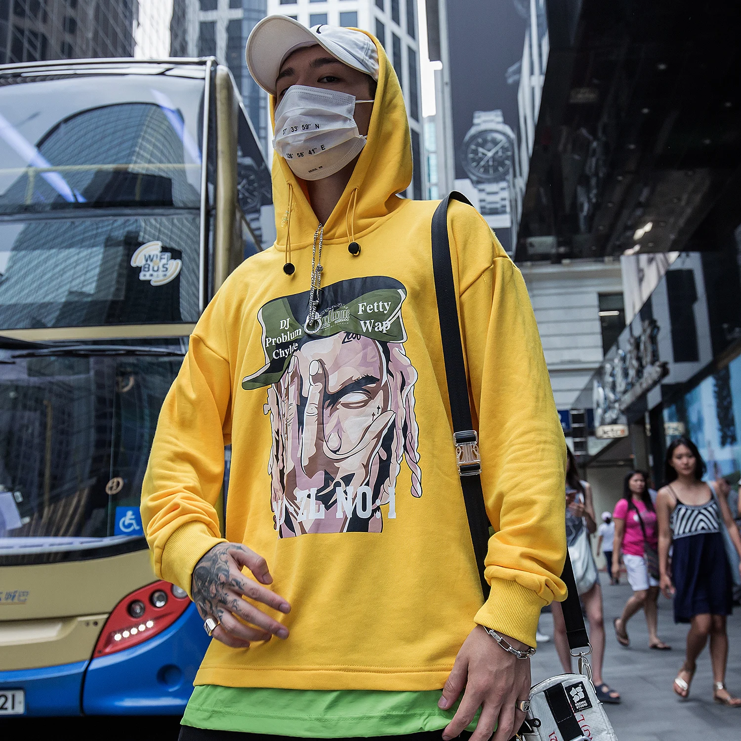 Aelfric Eden Толстовка с принтом лица для мужчин Повседневный пуловер Мода хип хоп Harajuku Негабаритных Толстовки с капюшоном уличная