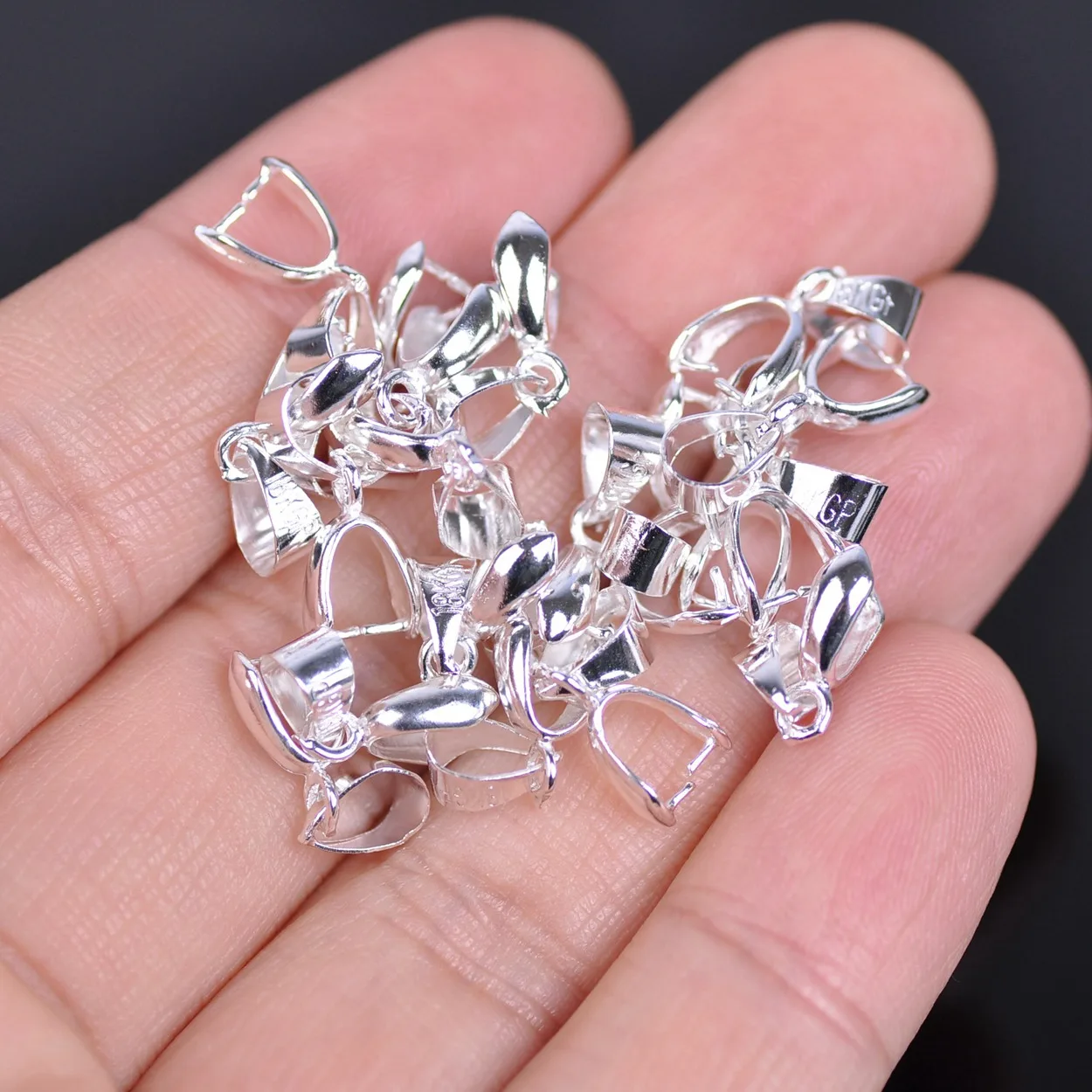 

Gold/Silver Color Metal Connectors Bail Beads Pinch Clasp Clips Pendant Hooks for Jewelry Making DIY