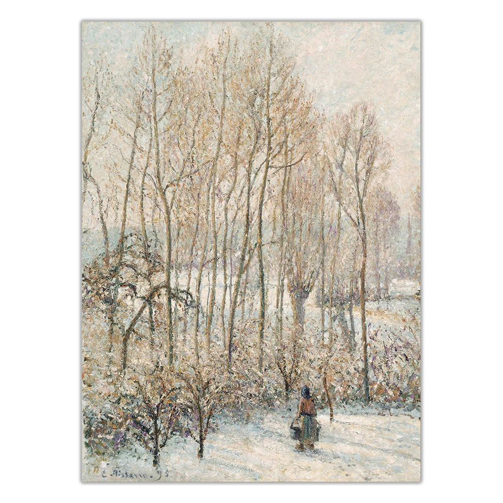 Citon Camille Pissarro《Morning Sunlighton the Snow Eragny-sur-Epte》Canvas Oil Painting Art Picture Wall Decor Home Decoration | Дом и сад