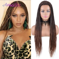 box braided wigs long synthetic wigs for black women fake scalp heat resistant natural looking braided wig