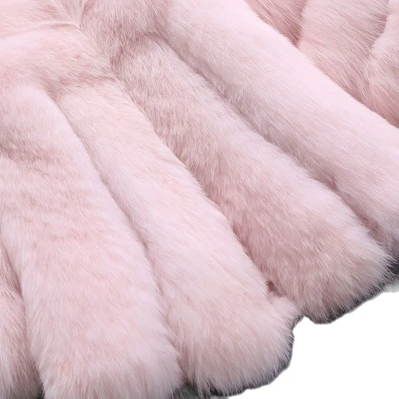 

Nice Realfur Covered Three Quarter O-neck Coat Pop Female Fur Imports Finland Fox Coat Jacket Integral Skin A Paragraph