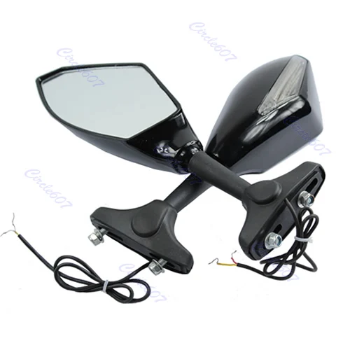 

New LED Turn Signal Integrated Mirrors for honda CBR 600 1000 RR Suzuki GSXR