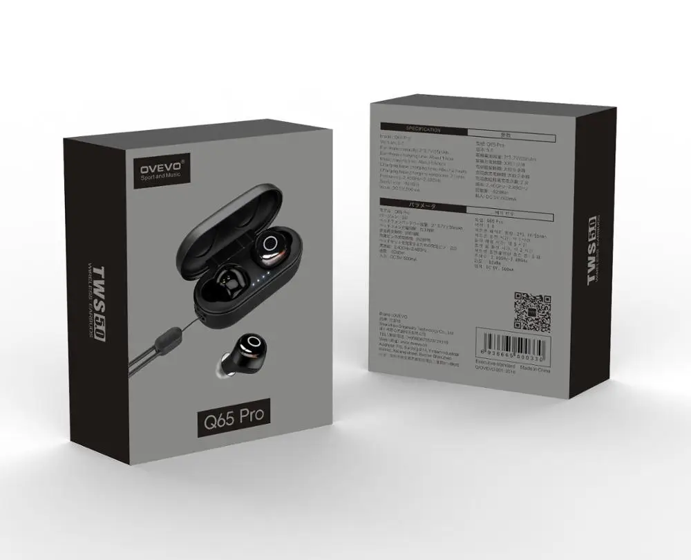 TWS стереонаушники Ovevo Q65 Pro с поддержкой bluetooth 5 0 и защитой класса IPX7|Наушники