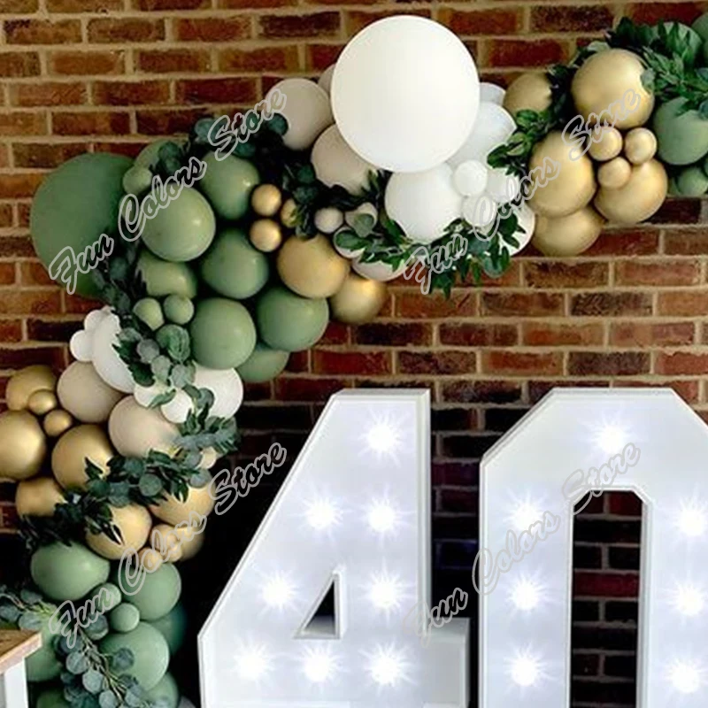 

127pcs Doubled Cream Peach Wedding Party Background Baby Shower DIY Decoration Avocado Green Birthday Balloon Garland Arch Kits