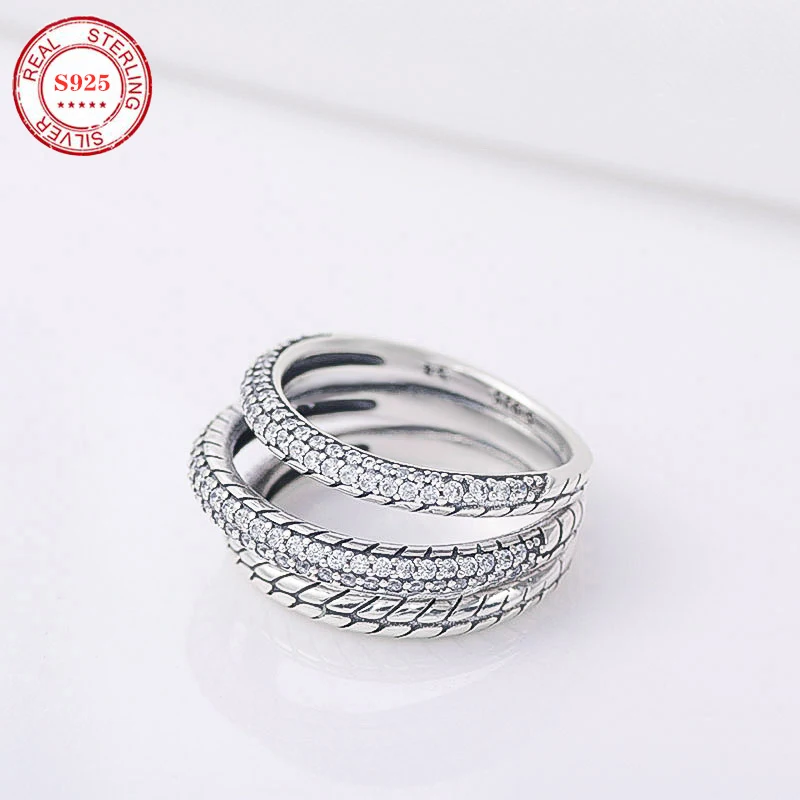 

Autumn new style Pan S925 sterling silver ring European and American hot style three-circle women's ring