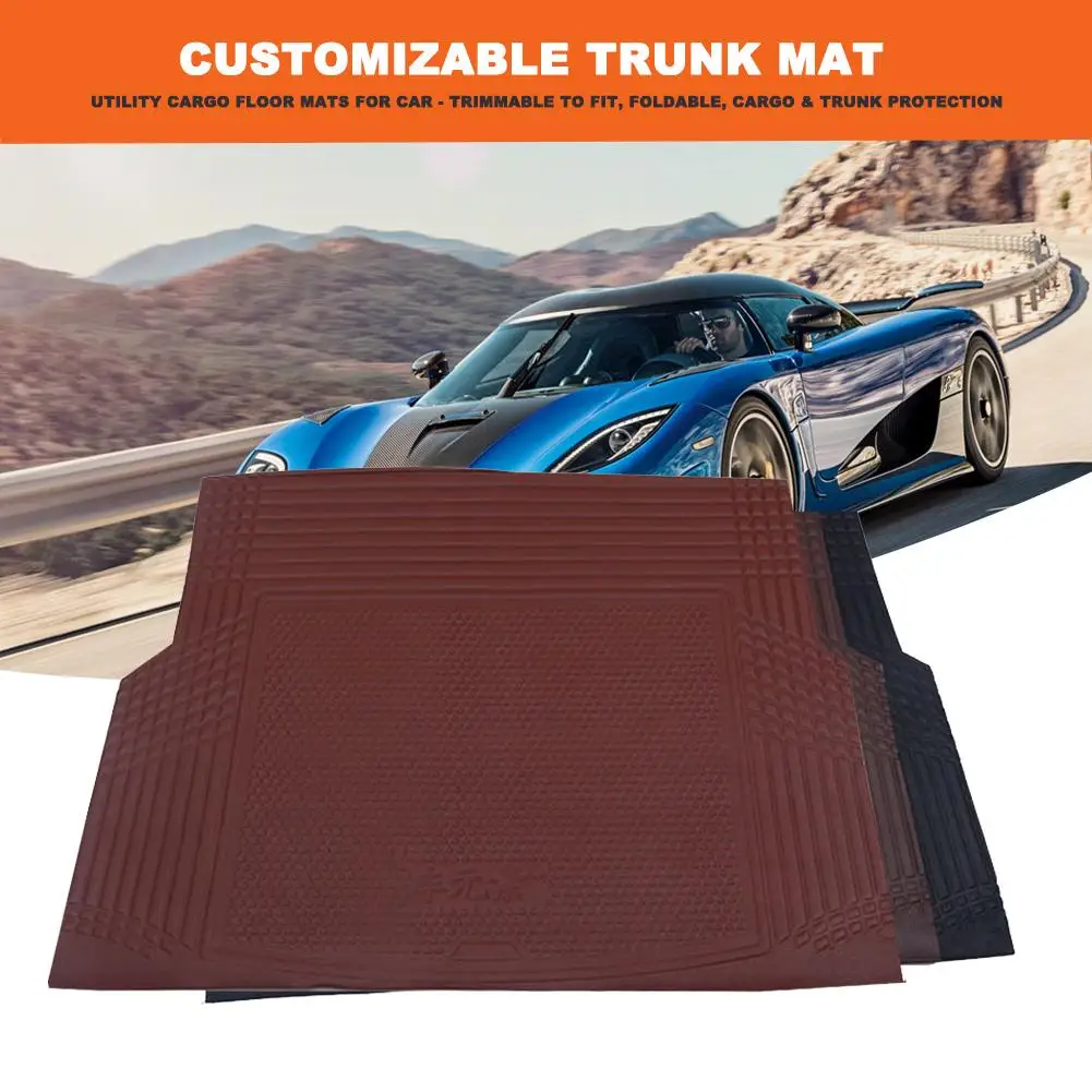 

120CM DIY Cropable Non-slip Utility Car Rear Trunk Boot Liner Cargo Mat Luggage Tray Foldable Cargo Rear Mat Trunk Protection