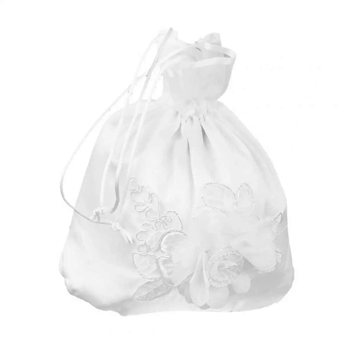 Белый атласный мешочек для подарков на шнурке свадебного душа сумки конфет