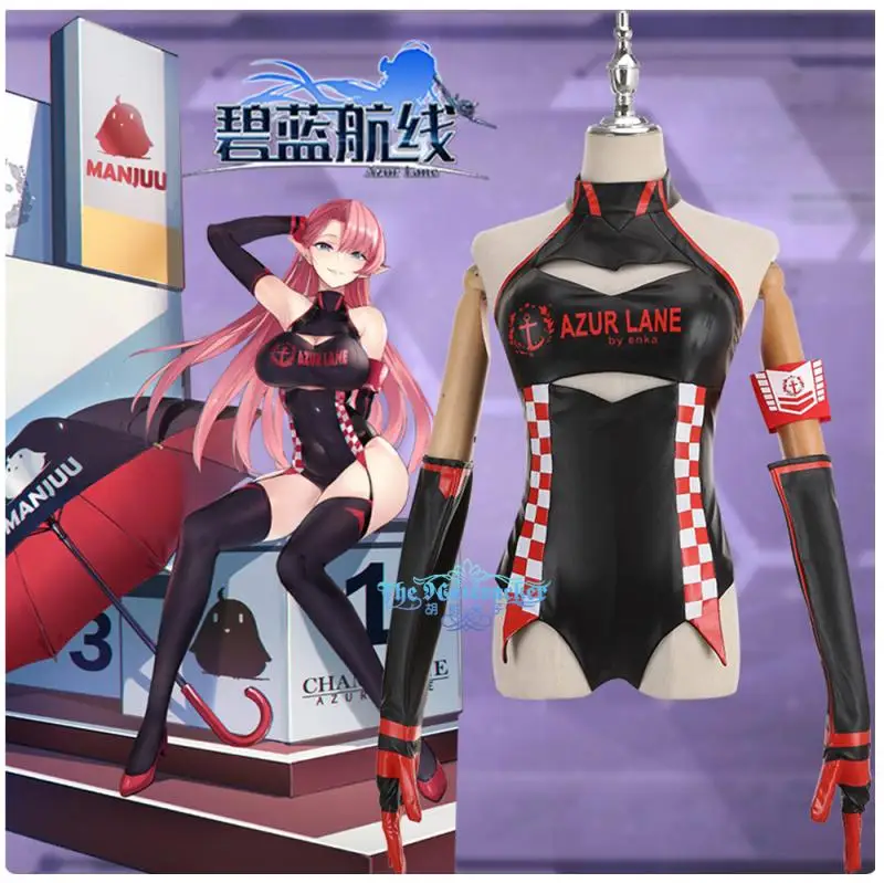 

Hot Game Azur Lane HMS Duke Of York Cosplay Costume The High Quality Black Jumpsuit Race Suit Halloween Party Role Play Clothing