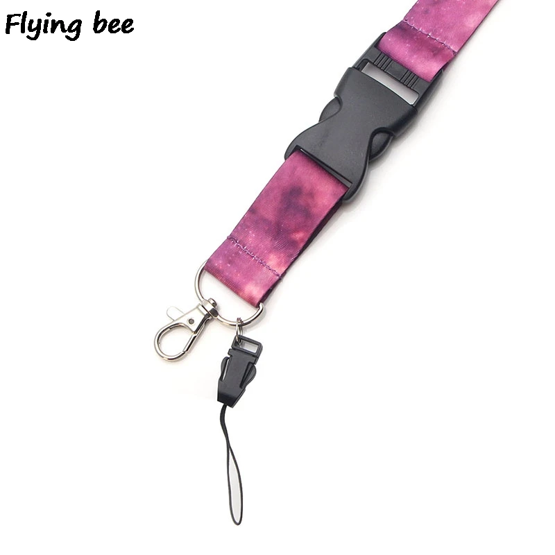 Flyingbee розовый звездное небо шнурок телефон веревочные брелоки для ключей ID карта