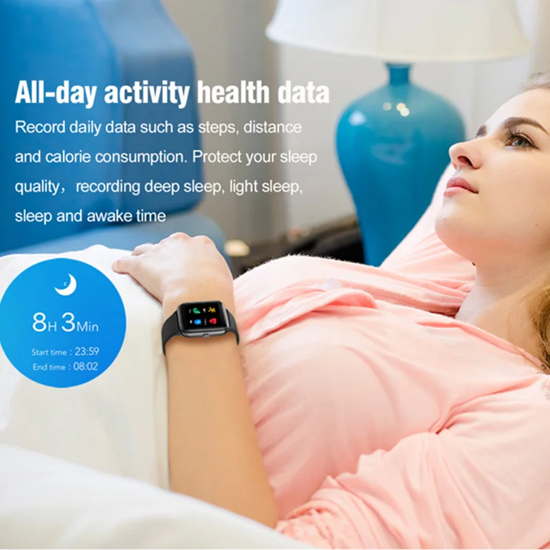 Smart Watch Fitness Tracker Heart Rate Monitor IP68 Waterproof Pedometer Activity Sport Smartwatch for Android iOS | Электроника