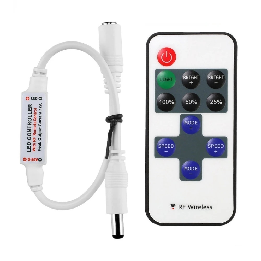 

Беспроводная одноцветная Светодиодная лента, 11 клавиш, 12 В