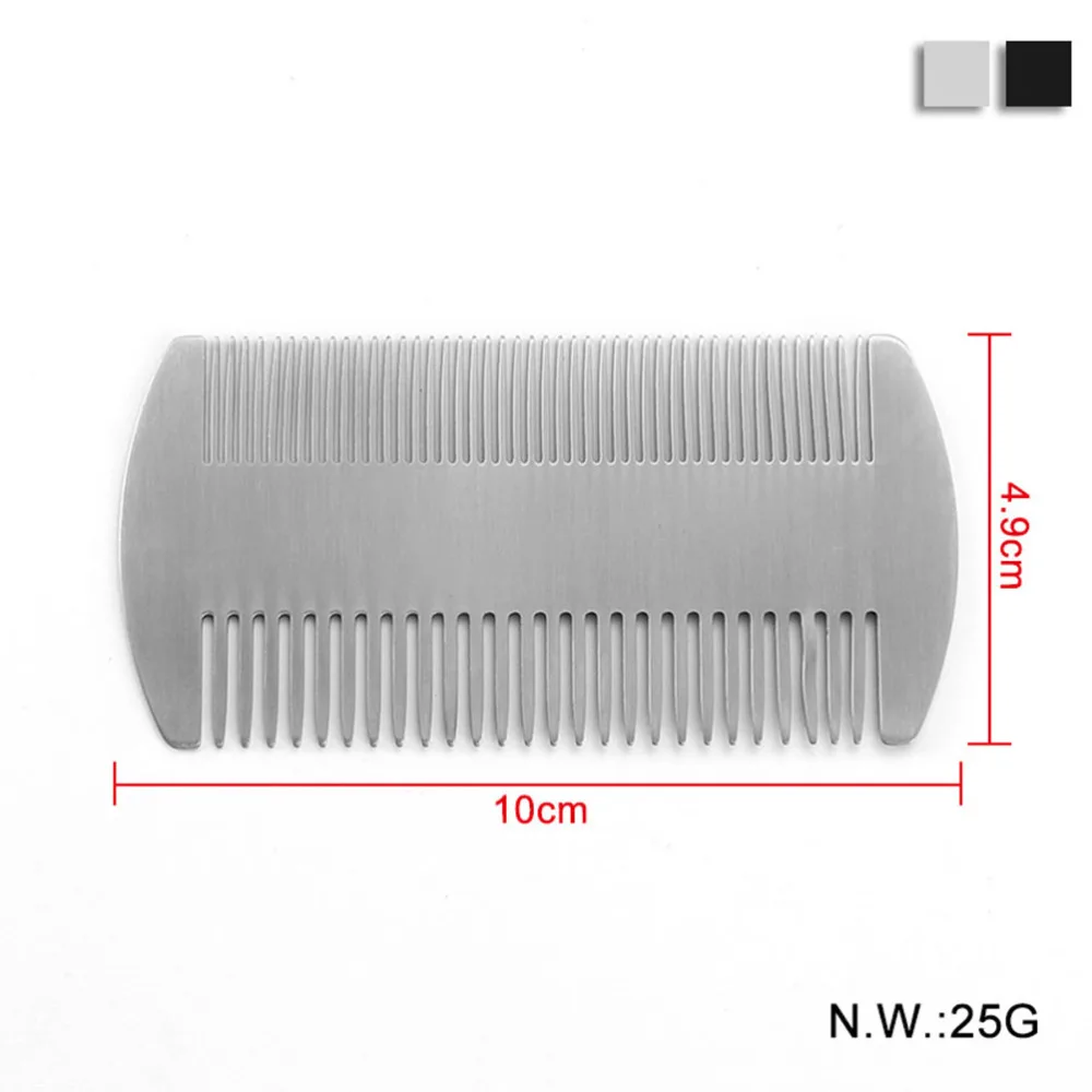 

1pc Mustache Hair Comb Stainless Steel Anti Static Double Side Beard Comb for Men Boy