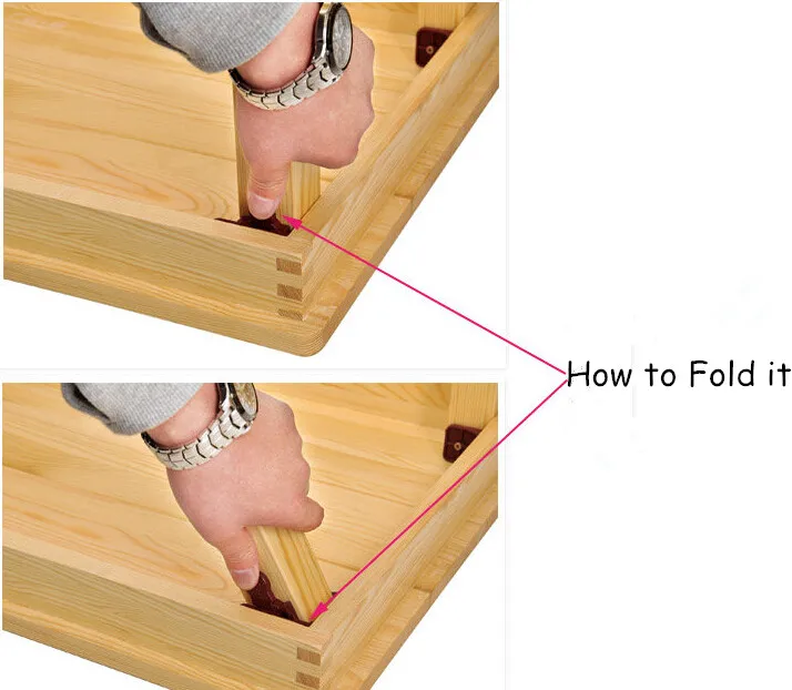 Квадратный Корейский Деревянный складной столик Натуральная отделка