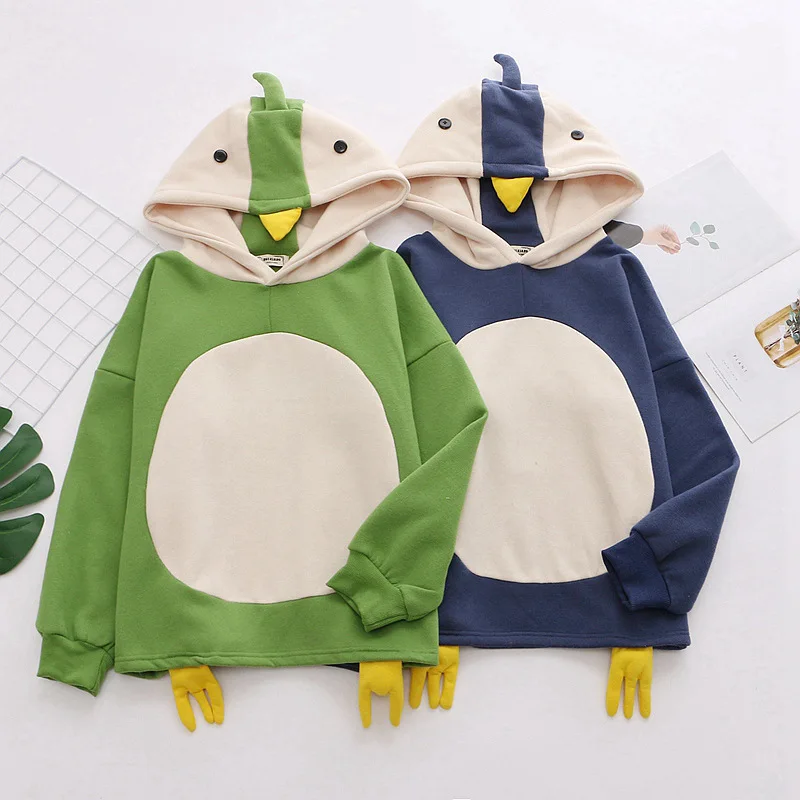 Японский Стиль Мори девушка мультфильм Пингвин пуловеры толстовки с длинным