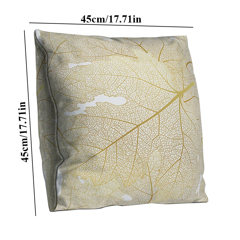 Изысканный чехол для подушки с золотыми листьями наволочки двусторонним принтом