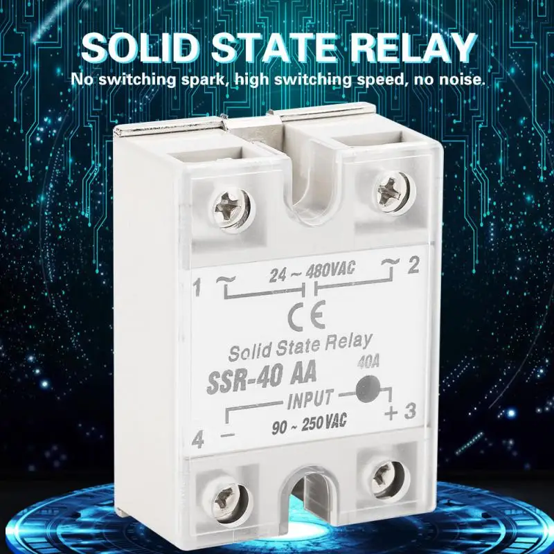 Высококачественный SSR 40AA 40A твердотельный релейный модуль AC вход 90 250 В