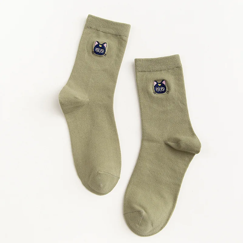 

2020 Women Socks Spring 1 Pair Long Socks School Style Cotton Solid Color Women Fashion Fresh COTTON Socks For Women Korean