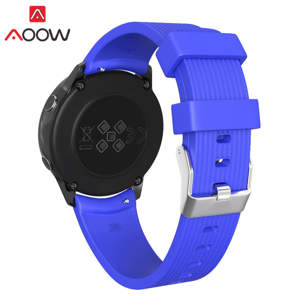 20 мм силиконовый ремешок для часов samsung Galaxy Watch Active 42 мм gear S2 SM-R810 SM-R500 полосатый резиновый спортивный браслет