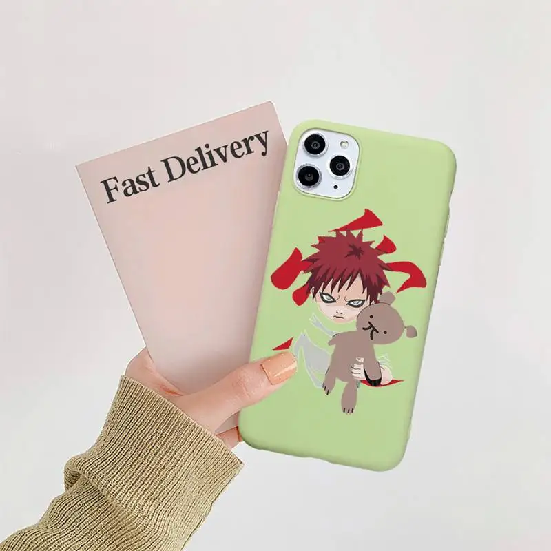 

Japan Anime NARUTO Gaara love Phone Case Candy Color for iPhone 11 12 mini pro XS MAX 8 7 6 6S Plus X 5S SE 2020 XR