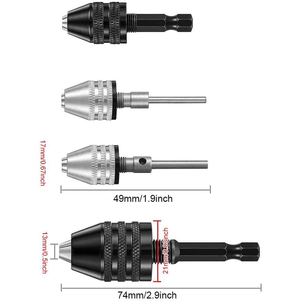 1Pcs 6.35mm Hex Shank Quick Change Keyless Drill Bit Chuck Adapter Converter Tool 0.3-8mm Bits Adapte | Инструменты