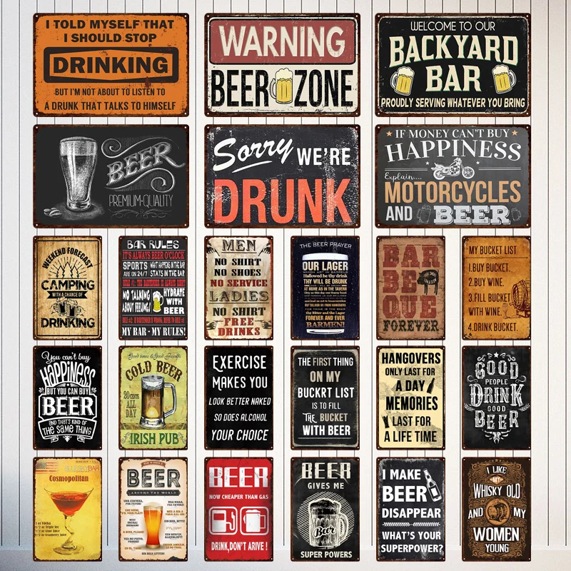 

Знак согревающей пивной зоны, ВИНТАЖНЫЙ ПЛАКАТ, пивной металлический жестяной знак, бар, паб, клуб, мужская пещера, Настенный декор, железная...